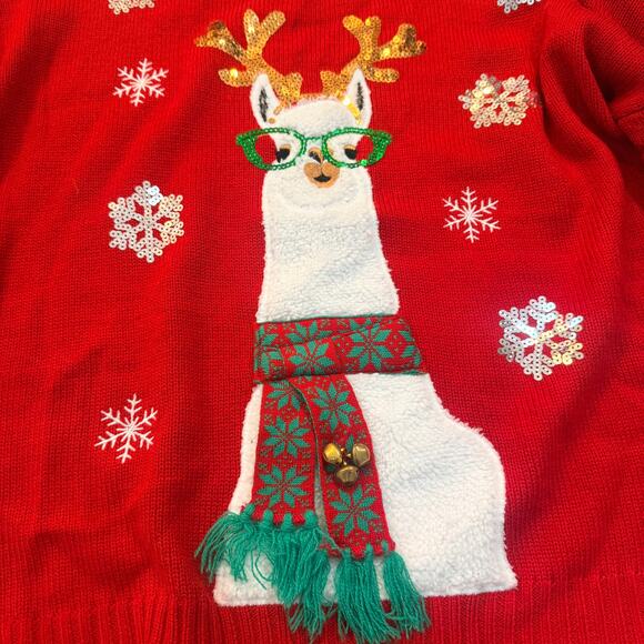 Christmas Sweater Llama Reindeer XL - Picture 2 of 6